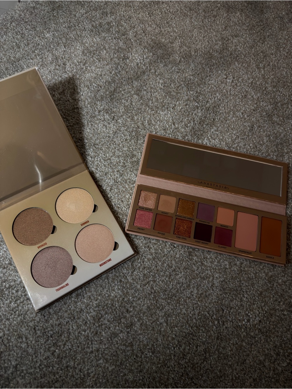 Champagne & Bronze Highlighter Palette and primrose eyeshadow/face palette